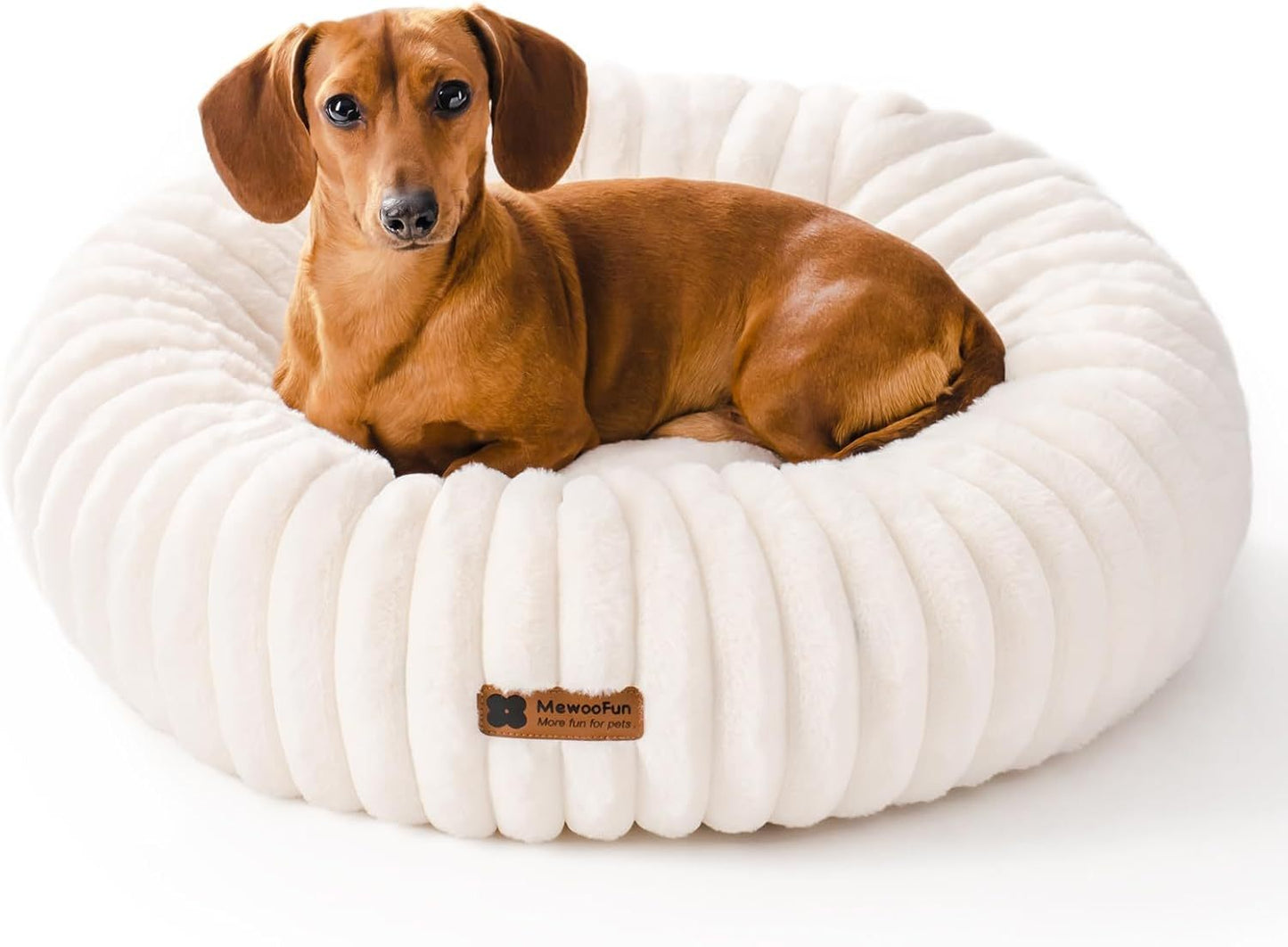 Calming Round Fluffy Pet Bed With Non-Slip Bottom