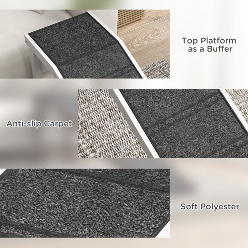 Pet Ramp For Dog With Non-slip Carpet And Top Platform