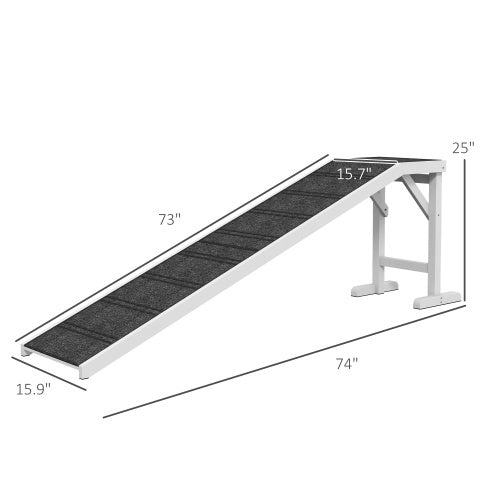 Pet Ramp For Dog With Non-slip Carpet And Top Platform